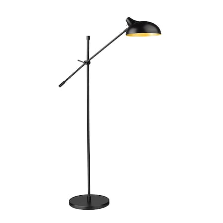 Z-Lite Bellamy Floor Lamp, 1-Light, 12.75 In.W x 39.5 In.L x 52 In.H, Matte Black/Outer Matte Black 1942FL-MB